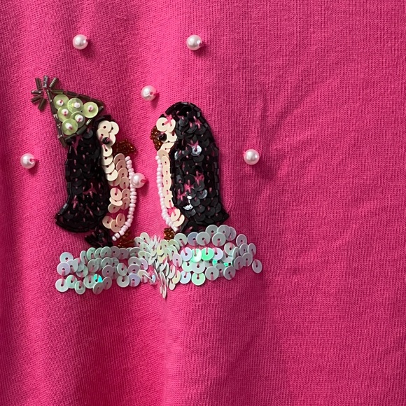 Quacker Factory “Sparkly Scene” Vintage Penguins top, MADE IN HONG KONG - Picture 5 of 7